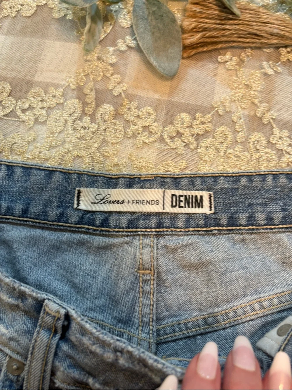 Lovers + Friends Distressed Denim Shorts | Size 28 | 100% Cotton | Premium Denim